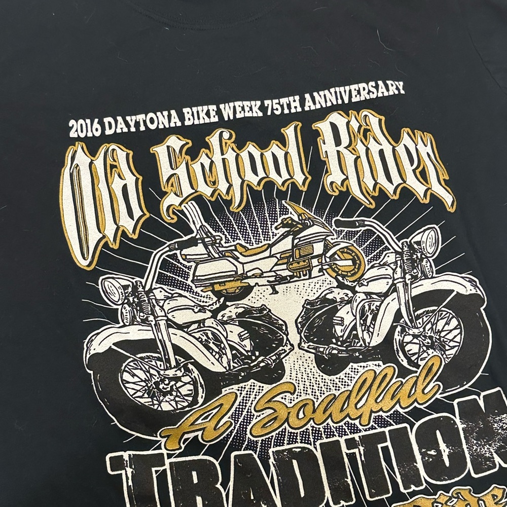 Old School Rider Black Graphic Tee - Picture 2 of 4